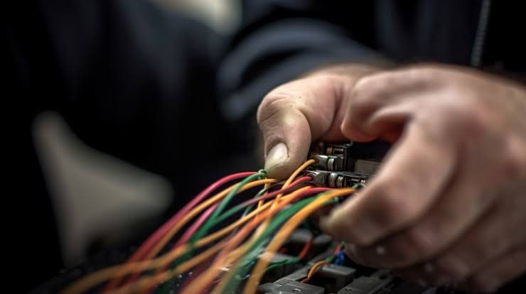 Bandeja de fibra óptica en mantenimiento técnico